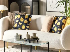 Beliani Koristetyyny Kangas Monivarinen 45 X 45 Cm 2 Kpl Orchid Store