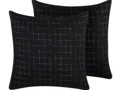 Beliani Koristetyyny Kangas Musta 45 X 45 Cm 2 Kpl Bellflower Best