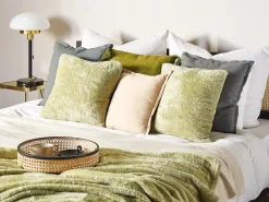 Beliani Koristetyyny Kangas Vaaleanvihrea 45 X 45 Cm 2 Kpl Pilea Outlet