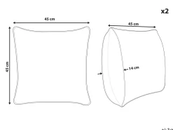 Beliani Koristetyyny Kangas Vaaleanvihrea 45 X 45 Cm 2 Kpl Pilea Outlet