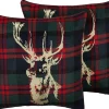 Beliani Koristetyyny Kangas Vihrea/Punainen 45 X 45 Cm 2 Kpl Rudolph Discount