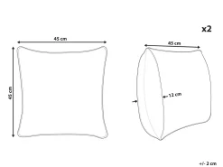 Beliani Koristetyyny Kangas Vihrea/Punainen 45 X 45 Cm 2 Kpl Rudolph Discount