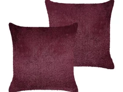 Beliani Koristetyyny Kangas Viininpunainen 45 X 45 Cm 2 Kpl Pilea Cheap