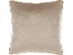 Beliani Koristetyyny Keinoturkis Vaaleanruskea 45 X 45 Cm 2 Kpl Hordeum Outlet