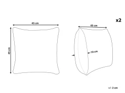 Beliani Koristetyyny Keinoturkis Keltainen 45 X 45 Cm 2 Kpl Pumila Outlet