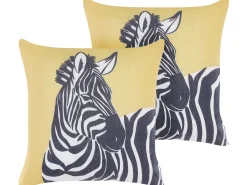 Beliani Koristetyyny Keltainen 45 X 45 Cm 2 Kpl Manketti Outlet