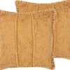 Beliani Koristetyyny Keltainen Kohokuvioitu 45 X 45 Cm 2 Kpl Kavalam Clearance