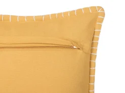 Beliani Koristetyyny Keltainen Kohokuvioitu 45 X 45 Cm 2 Kpl Kavalam Clearance