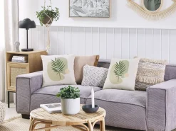 Beliani Koristetyyny 2Kpl 45 X 45 Cm Vihrea/Beige Microsorum Cheap