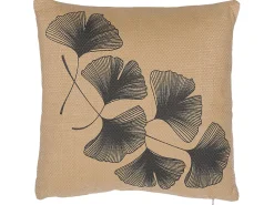 Beliani Koristetyyny Lehtikuviolla 45 X 45 Cm Beige Wakad Shop