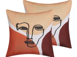 Beliani Koristetyyny Monivarinen Kirjailtu 45 X 45 Cm 2 Kpl Rudbekia Discount