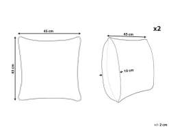 Beliani Koristetyyny Monivarinen 45 X 45 Cm 2 Kpl Sesbania Shop