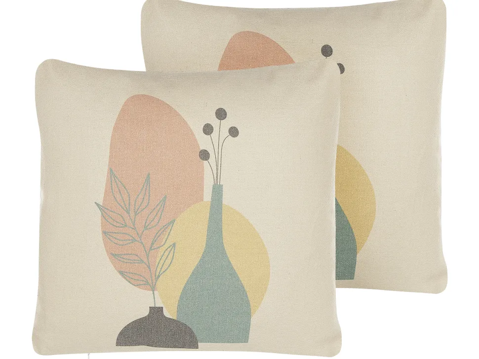 Beliani Koristetyyny Monivarinen 45 X 45 Cm 2 Kpl Cardoon Discount