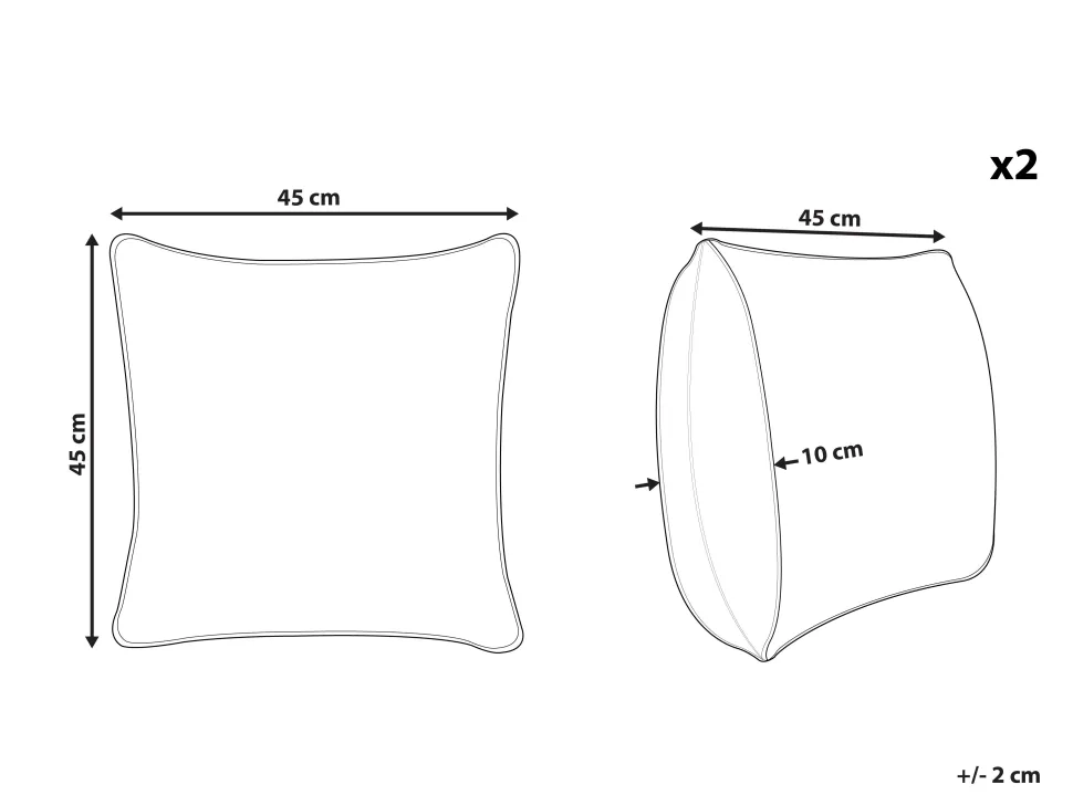 Beliani Koristetyyny Monivarinen 45 X 45 Cm 2 Kpl Cardoon Discount