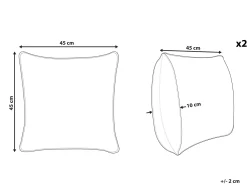 Beliani Koristetyyny Pellava Harmaa 45 X 45 Cm 2 Kpl Glabra Outlet