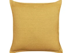Beliani Koristetyyny Pellava Keltainen 45 X 45 Cm 2 Kpl Sagina Store