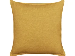 Beliani Koristetyyny Pellava Keltainen 45 X 45 Cm 2 Kpl Sagina Store