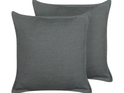 Beliani Koristetyyny Pellava Tummanharmaa 45 X 45 Cm 2 Kpl Subulata Discount