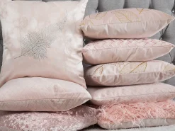 Beliani Koristetyyny Punottu Vaaleanpunainen 45 X 45 Cm Cheap