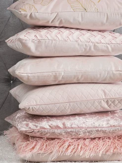 Beliani Koristetyyny Punottu Vaaleanpunainen 45 X 45 Cm Cheap