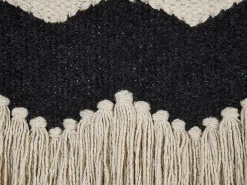 Beliani Koristetyyny Puuvilla Beige/Musta 45 X 45 Cm 2 Kpl Hydrangea Hot