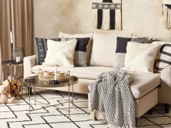 Beliani Koristetyyny Puuvilla Beige 45 X 45 Cm 2 Kpl Pellaea Best Sale