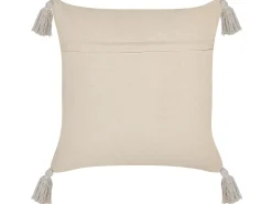 Beliani Koristetyyny Puuvilla Beige/Punainen 45 X 45 Cm Euphorbia Store