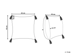 Beliani Koristetyyny Puuvilla Beige/Punainen 45 X 45 Cm Euphorbia Store