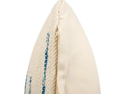 Beliani Koristetyyny Puuvilla Beige/Sininen 45 X 45 Cm Rivina Best Sale