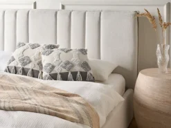 Beliani Koristetyyny Puuvilla Beige/Harmaa 45 X 45 Cm 2 Kpl Alocasia Flash Sale