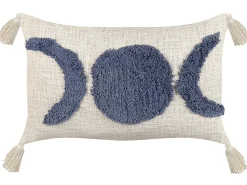 Beliani Koristetyyny Puuvilla Beige/Sininen 35 X 55 Cm 2 Kpl Lupinus Sale