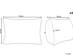 Beliani Koristetyyny Puuvilla Beige/Sininen 35 X 55 Cm 2 Kpl Lupinus Sale