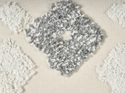 Beliani Koristetyyny Puuvilla Beige/Harmaa Tuftattu 45 X 45 Cm Alocasia Hot