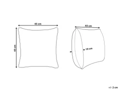 Beliani Koristetyyny Puuvilla Beige 45 X 45 Cm Ixora Fashion