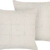 Beliani Koristetyyny Puuvilla Beige 45 X 45 Cm 2 Kpl Ixora Hot