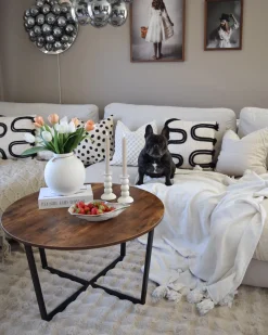 Beliani Koristetyyny Puuvilla Beige/Musta 45 X 45 Cm 2 Kpl Fuchsia Sale