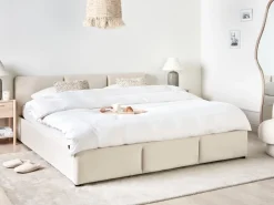 Beliani Koristetyyny Puuvilla Beige/Musta 45 X 45 Cm 2 Kpl Fuchsia Sale