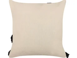 Beliani Koristetyyny Puuvilla Beige/Musta 45 X 45 Cm 2 Kpl Fuchsia Sale