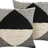 Beliani Koristetyyny Puuvilla Beige/Musta Tuftattu 50 X 50 Cm 2 Kpl Khora Cheap