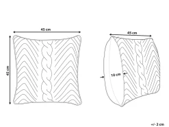 Beliani Koristetyyny Puuvilla Harmaa Kohokuvioitu 45 X 45 Cm Konni Flash Sale