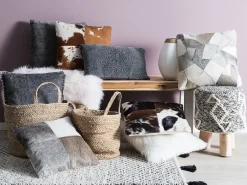 Beliani Koristetyyny Puuvilla Harmaa Kohokuvioitu 30 X 50 Cm Veloor Fashion