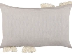 Beliani Koristetyyny Puuvilla Harmaa/Beige 35 X 35 Cm Ocimum Outlet
