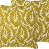 Beliani Koristetyyny Puuvilla Keltainen Kirjailtu 45 X 45 Cm 2 Kpl Primula Sale