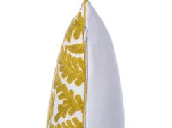 Beliani Koristetyyny Puuvilla Keltainen Kirjailtu 45 X 45 Cm 2 Kpl Primula Sale