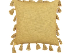 Beliani Koristetyyny Puuvilla Keltainen 45 X 45 Cm 2 Kpl Lynchis Best Sale
