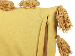 Beliani Koristetyyny Puuvilla Keltainen 45 X 45 Cm 2 Kpl Lynchis Best Sale