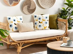 Beliani Koristetyyny Puuvilla Kirjailtu Monivarinen 45 X 45 Cm 2 Kpl Spruce Flash Sale