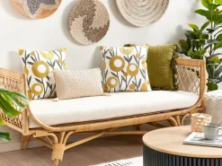 Beliani Koristetyyny Puuvilla Kirjailtu Monivarinen 45 X 45 Cm 2 Kpl Shallot Store