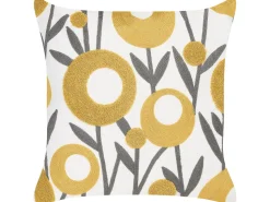 Beliani Koristetyyny Puuvilla Kirjailtu Monivarinen 45 X 45 Cm 2 Kpl Shallot Store