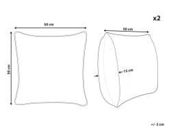 Beliani Koristetyyny Puuvilla Kulta Geometrinen Kuvio 50 X 50 Cm 2 Kpl Oujda Cheap